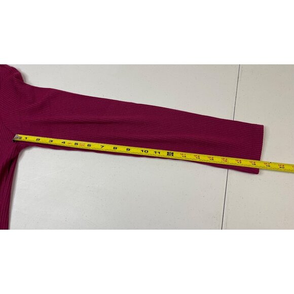 Banana Republic Womens Medium Ribbed Knit Top Red Long Sleeve Boat Neck NWT - Picture 10 of 12